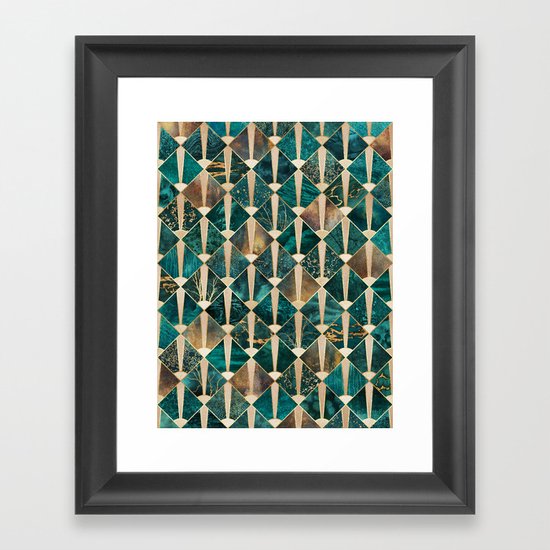 Art Deco Tiles - Ocean Framed Art Print