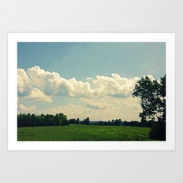 Clouds and Trees and Some Grass Art Print | Landscape, Photo, Mixed Media, Nature 