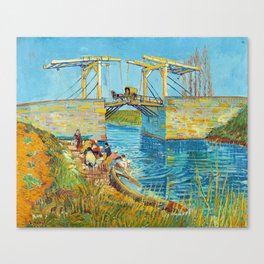 Vincent van Gogh - Langlois Bridge at Arles with Women Washing Canvas Print