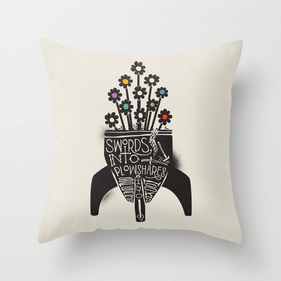 Swords Into Plowshares Throw Pillow