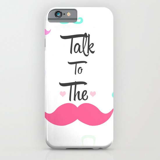 Funny Girly Talk To The Mustache Bright Pink Heart iPhone & iPod Case