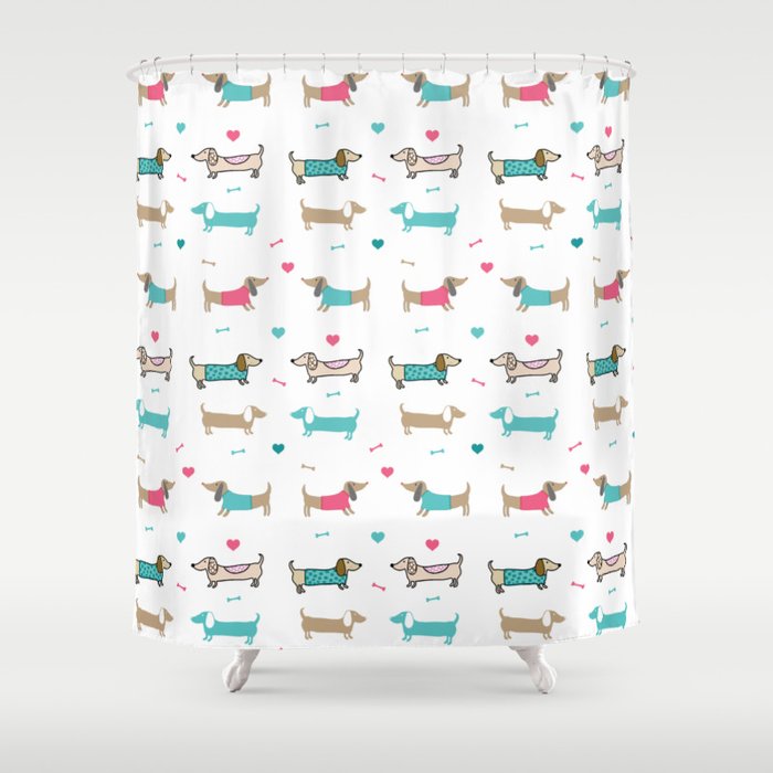 Dachshunds love Shower Curtain