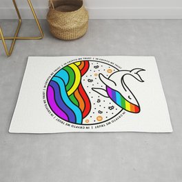 Rainbow Crypto Whale In Crypto We Trust Area & Throw Rug