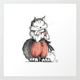 Monk Norwegian Forest Cat Art Print