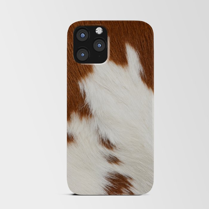 Brown and White Cowhide, Cow Skin Print Pattern iPhone Card Case