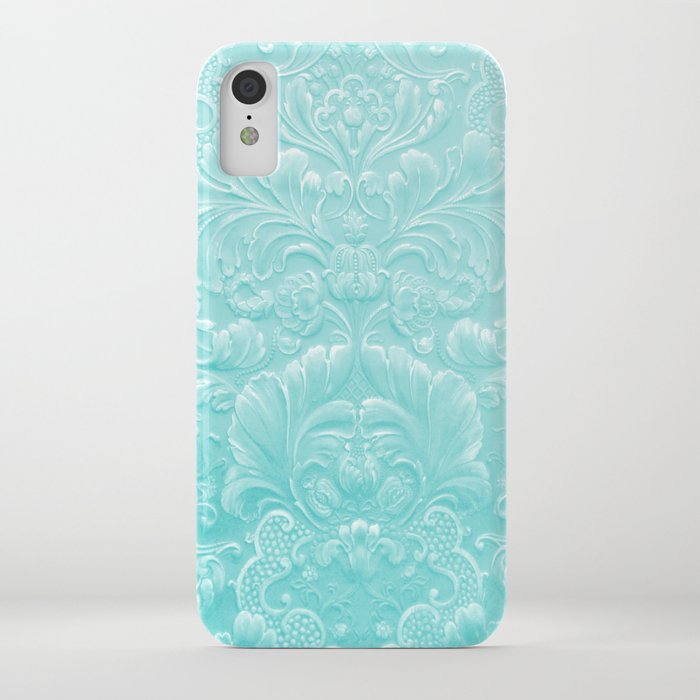Robin Egg Blue Tooled Leather Iphone Case By Theghosttown