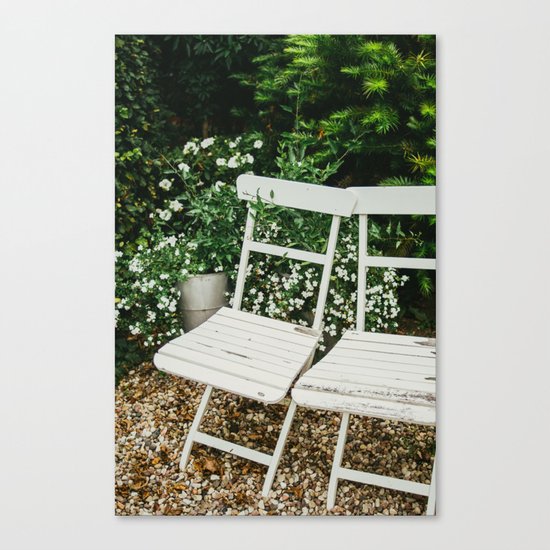 English Garden Chairs Canvas Print