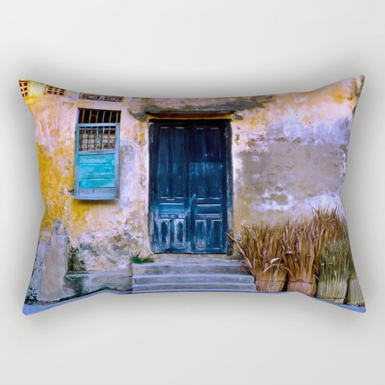 Chinese Facade of Hoi An in Vietnam Rectangular Pillow
