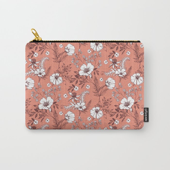 Sketched Floral Carry-All Pouch