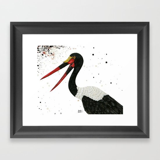 Saddle-billed Stork Quinn Framed Art Print