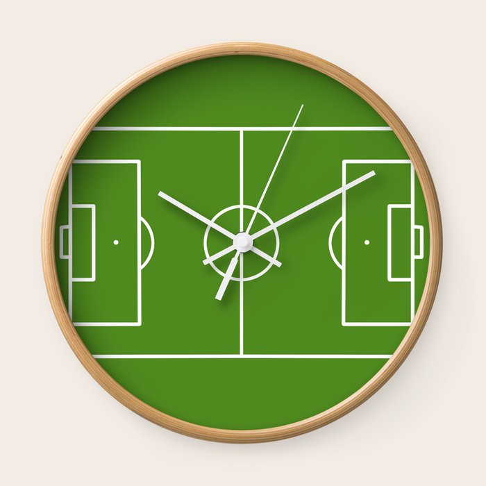 Football field fun design soccer field Wall Clock by Efratul Society6