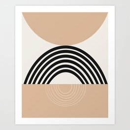 Warm Beige Sun Arch Balance #1 #minimal #abstract #art #society6 Art Print | Warm Beige, Simple, Sun, Minimal, Geometric, Abstract, Rainbow, Moon, Composition, Geo 