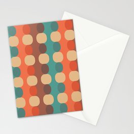 Colorful Retro Geometric Abstract Bead Pattern 722 Stationery Card