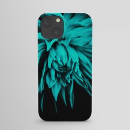 Turquoise Blue Dahlia Macro iPhone Case
