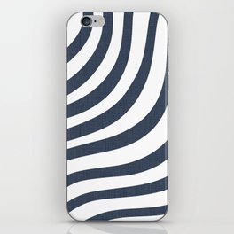 Navy Blue and White Stripes iPhone Skin
