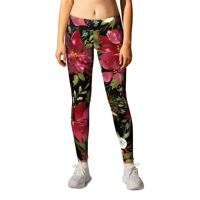 Poinsettia leggings store