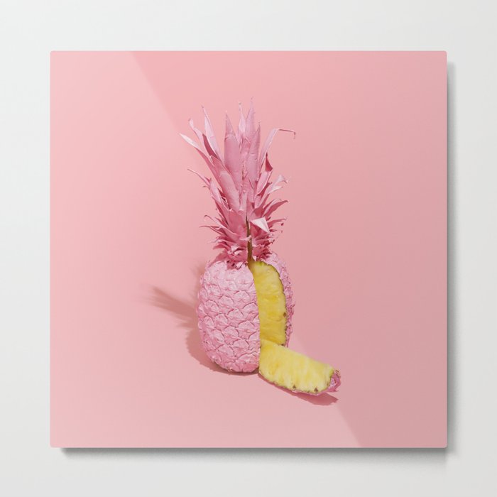 Pink Pineapple Metal Print