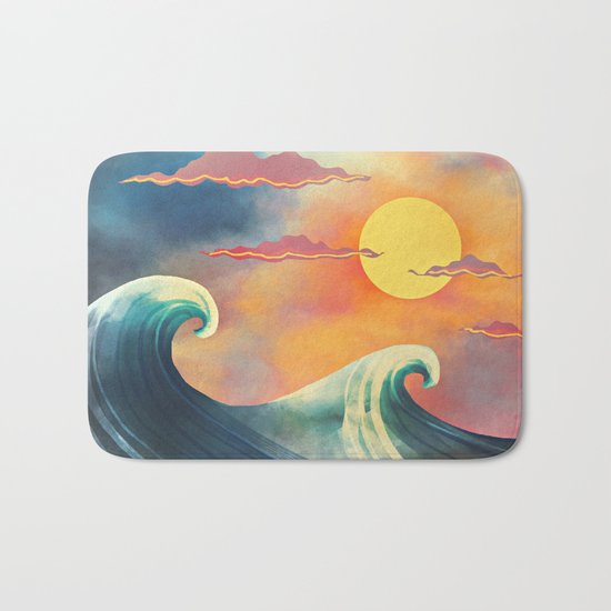 blue & red Bath Mat