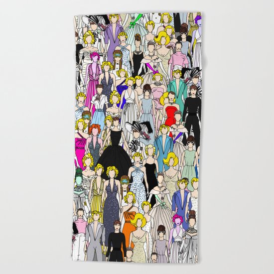 Audrey Marilyn Punks in Tokyo Beach Towel
