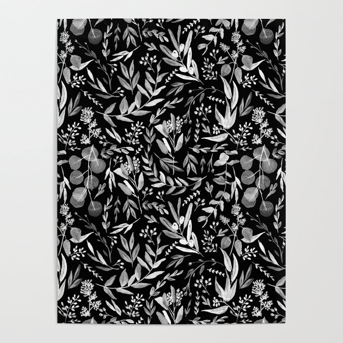 Black & White Eucalyptus Poster