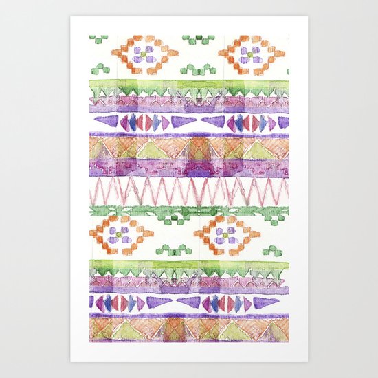 Watercolour Quilt #2 Art Print