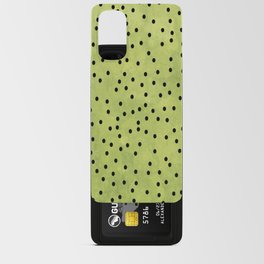 Watercolor Green And Black Polka Dot Retro Pattern Green And Black Polka Dot Background Android Card Case