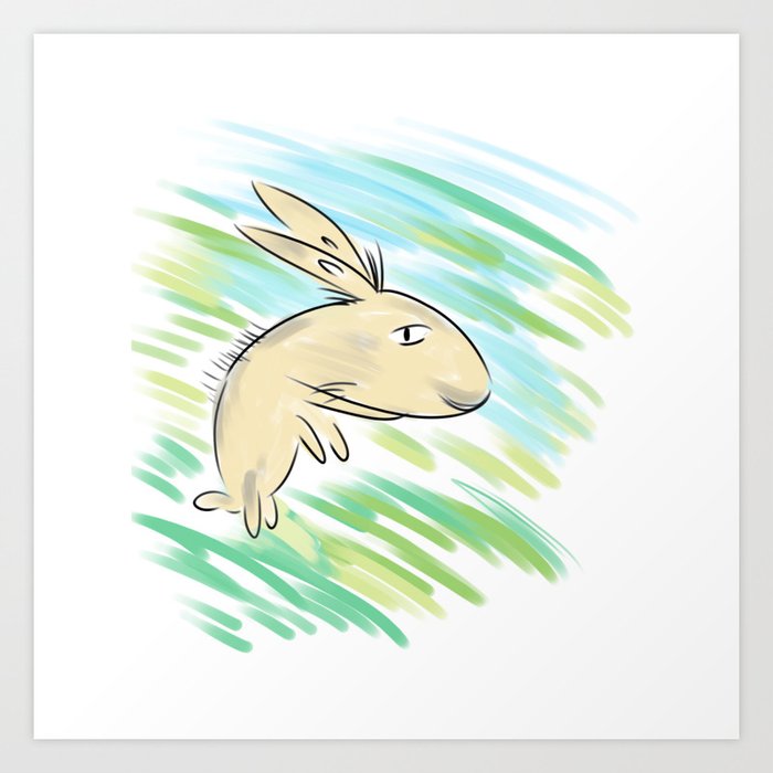 Bunny in the Wind Art Print