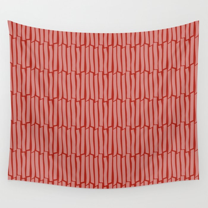 Red Cracked Stripes /// pencilmeinstationery.com Wall Tapestry
