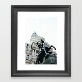 Philadelphia City Hall with Horse Statue Framed Art Print