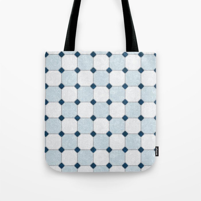 Sky Blue Classic Floor Tile Texture Tote Bag by Textures Society6