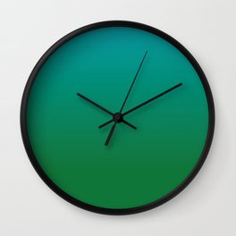 Green Becomes Blue Wall Clock | Ombre, Shading, Original, Visualeffect, Ceruleanblue, Colorstudy, Green, Digital, Colorfield, Pulaskishepherd 