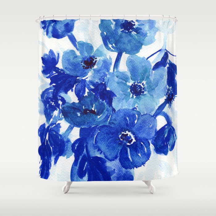 blue stillife Shower Curtain