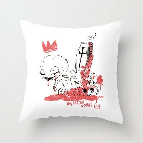 My little zombie Throw Pillow