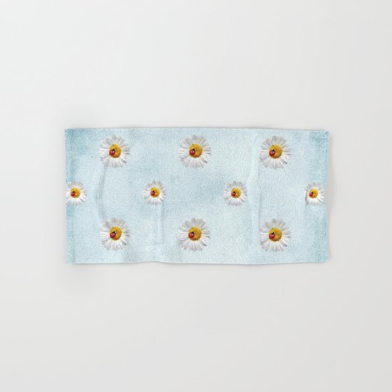 Daisies in love- lightblue pattern Hand & Bath Towel