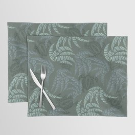 Hawaiian Emerald Turtles and Palm Leaves Pattern Placemat
