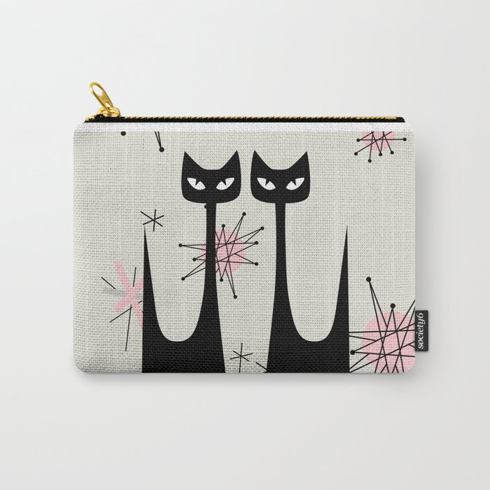 MID-CENTURY ATOMIC PINK CATS Carry-All Pouch