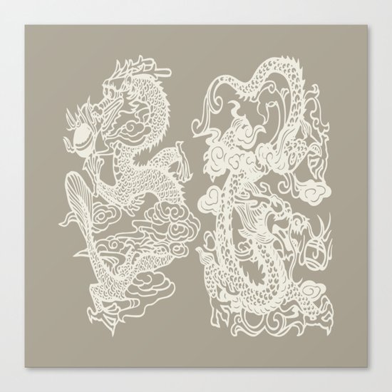Gray Grey Alabaster Dragon Gate Canvas Print