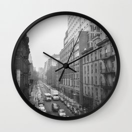 New York City in the Winter Poster Design Vol. 03 B&W Wall Clock