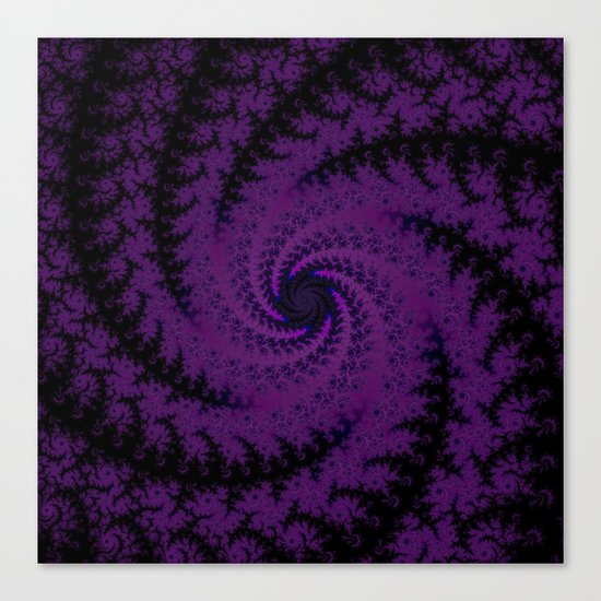 Purple Spiral Fractal Design Canvas Print