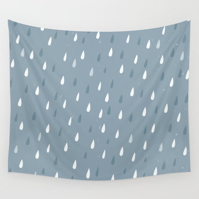 rain drops on grey Wall Tapestry