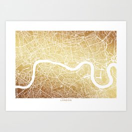 London Golden Map Art Print