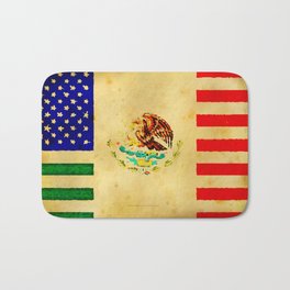 MEXICAN AMERICAN FLAG - 017 Bath Mat