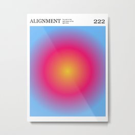 Angel Number 222 Alignment Poster Pink, Blue and Yellow Gradient  Metal Print | Circle, Spiritual, 8X10, Support, Preppy, Inspire, Graphicdesign, Aura, Motivational, Colorful 