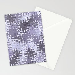 Purple pixels and dots Stationery Card