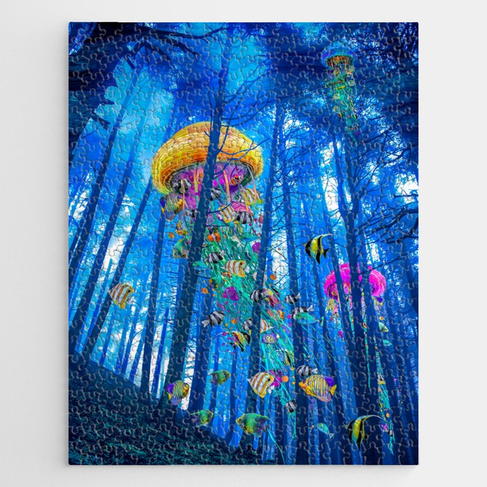 Elecric Jellyfish in a Misty Forest Jigsaw Puzzle
