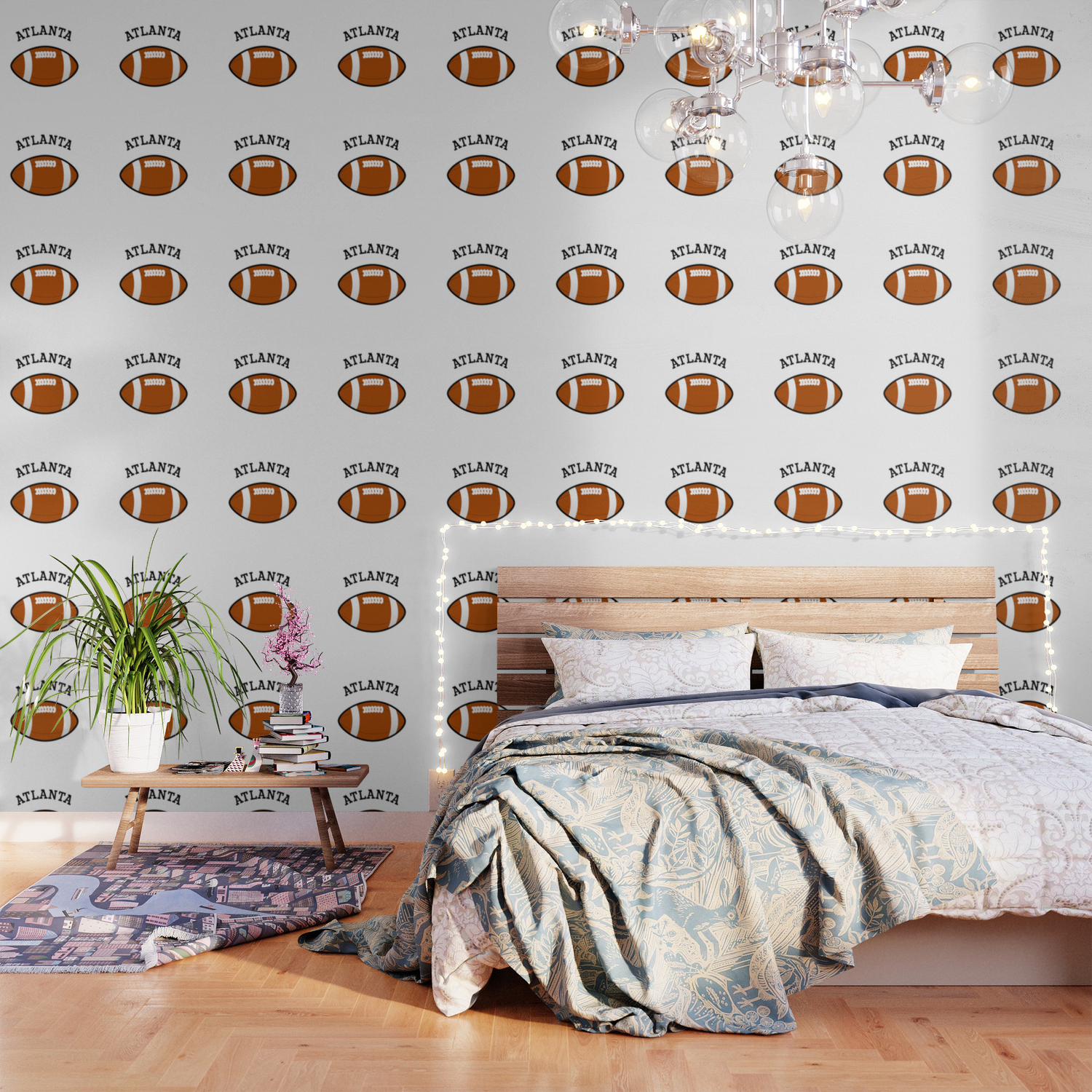 Atlanta American Football Design Black Lettering Wallpaper By Shirtbutler Society6