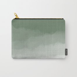 Sage Green Watercolor Ombre (sage green/white) Carry-All Pouch
