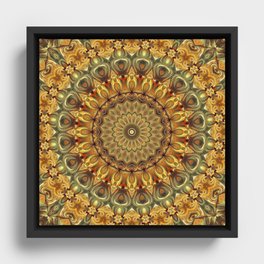 Flower Of Life Mandala (Autumn Smiles) Framed Canvas