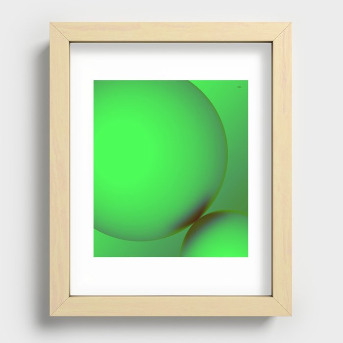 Spheres in green environment Recessed Framed Print