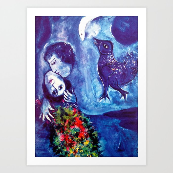 Marc Chagall, Le Paisage Bleu 1949 Artwork, Posters Tshirts Prints Bags Men Women Kids Art Print by Art-o-rama Shop - X-LARGE